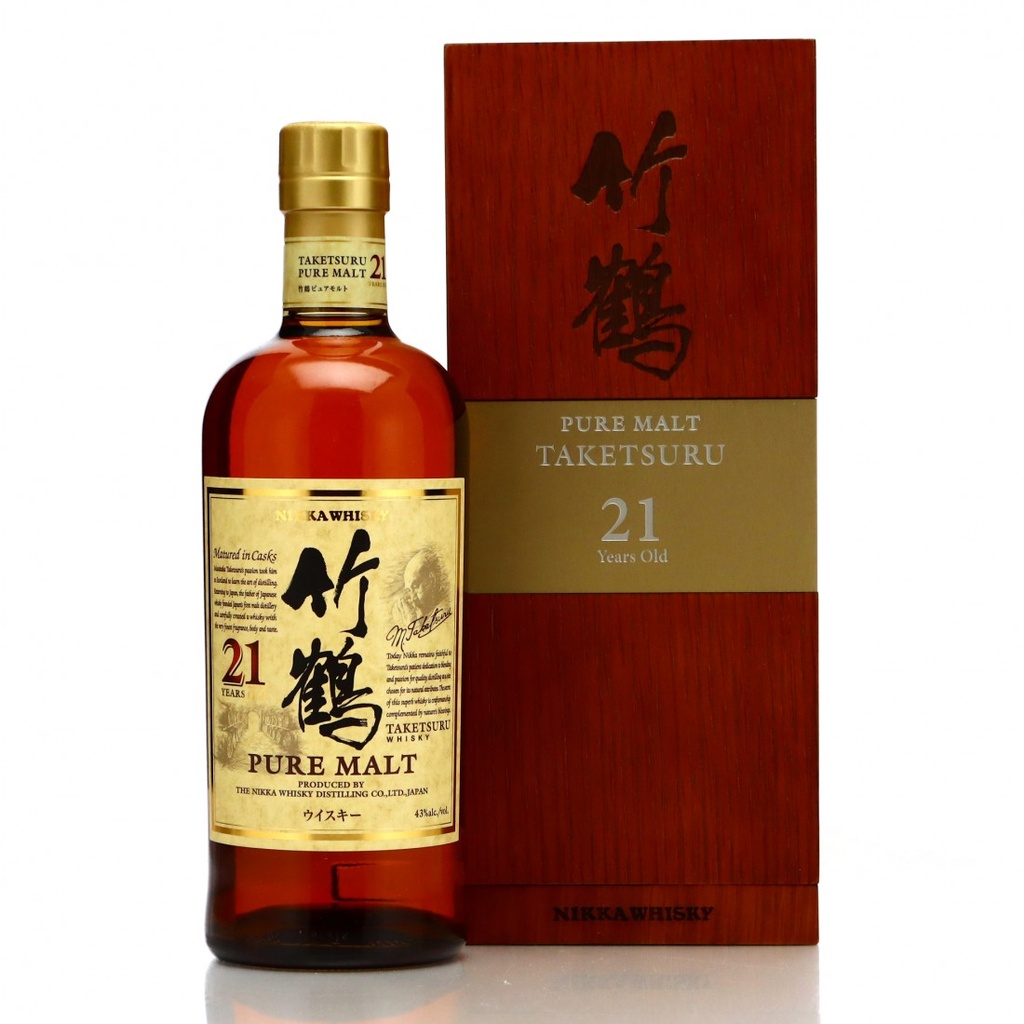 Nikka Taketsuru Pure Malt 21 year old - Wooden box